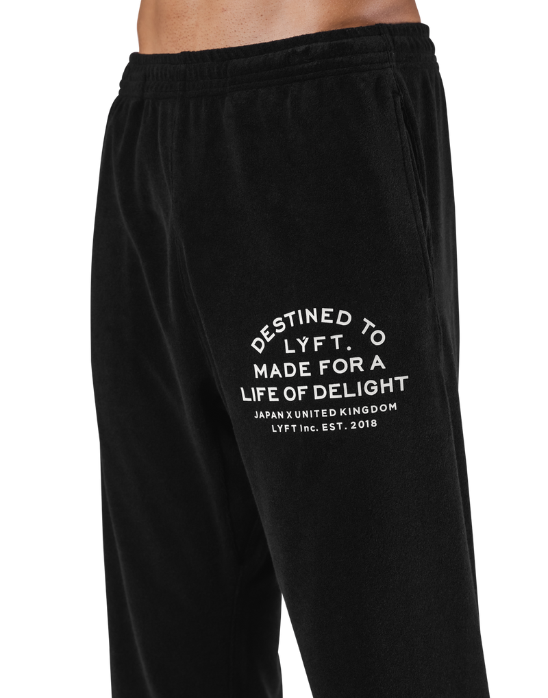 Delight Logo Pile Pants - Black