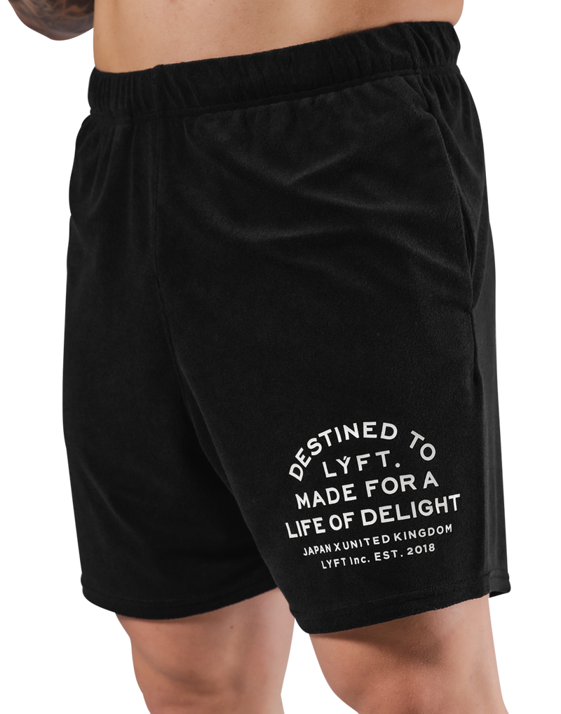 Delight Logo Pile Shorts - Black