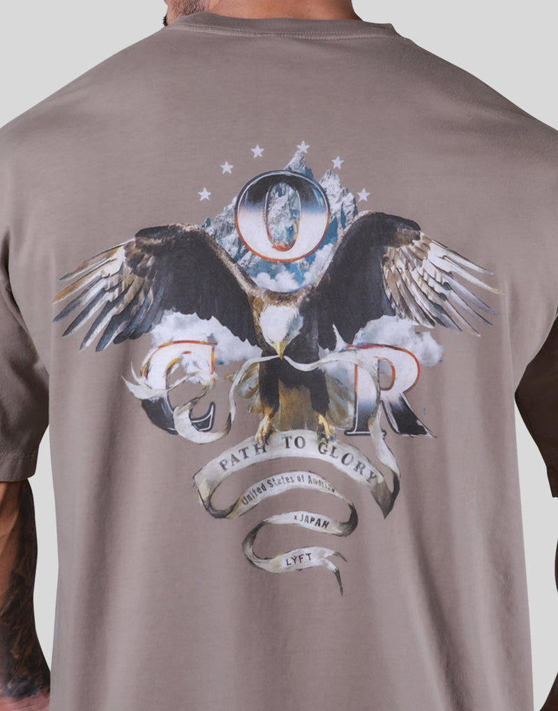LÝFT × COR Limited Graphic Big T-Shirt - Beige