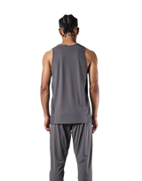 Side Waffle Stretch Standard Tanktop - D.Grey