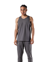 Side Waffle Stretch Standard Tanktop - D.Grey