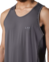 Side Waffle Stretch Standard Tanktop - D.Grey