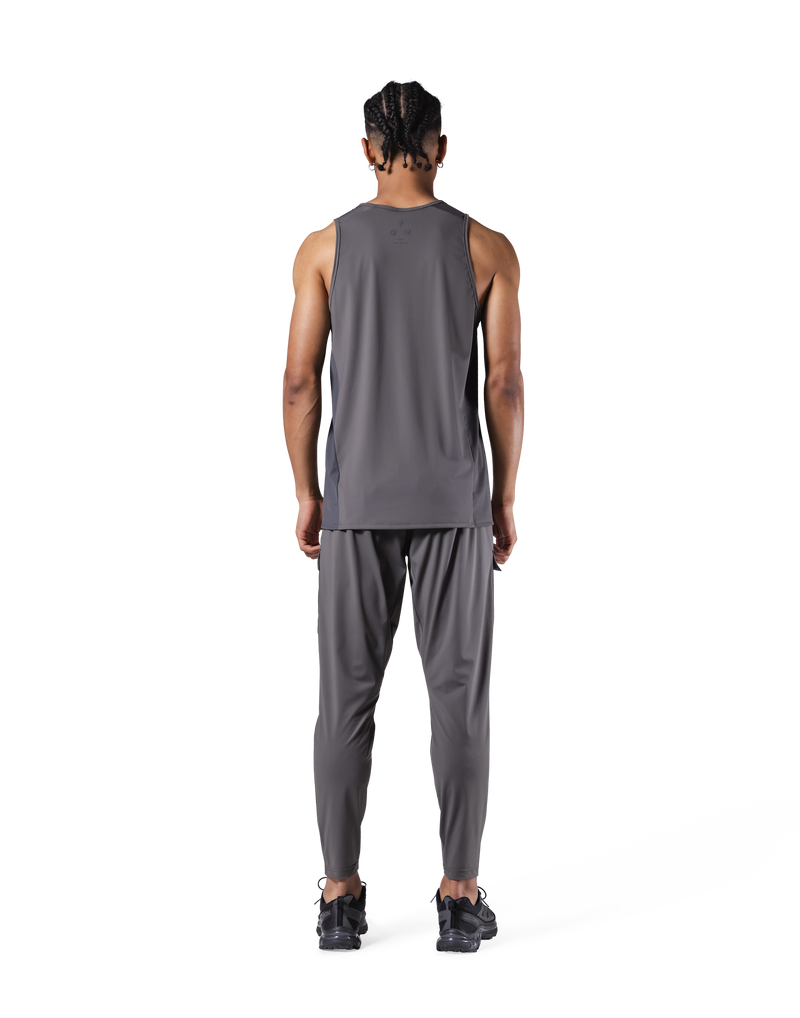 Side Waffle Stretch Standard Tanktop - D.Grey