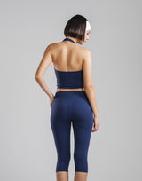 Cup In Halter Neck Top - Navy