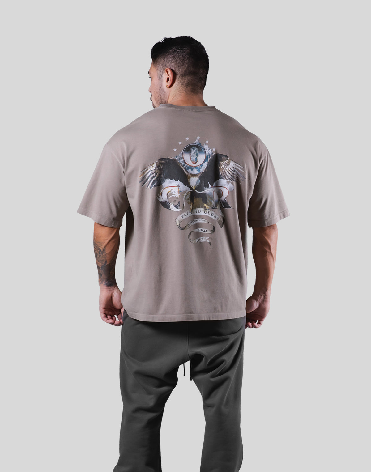 LÝFT × COR Limited Graphic Big T-Shirt - Beige