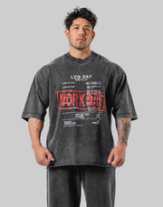 Leg Day Vintage Extra Big T-Shirt - Black