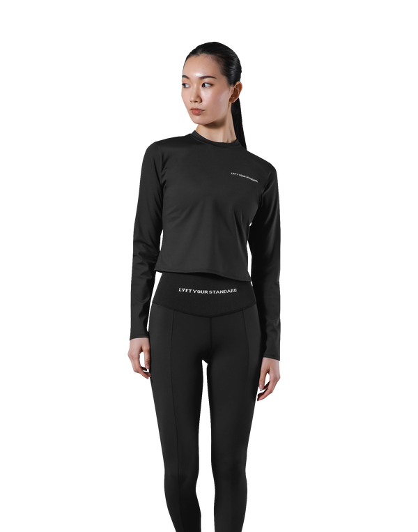 Stretch Slim Long Sleeve T-Shirt - Black