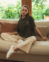 Fitness Club Ring Cropped T-Shirt - Olive