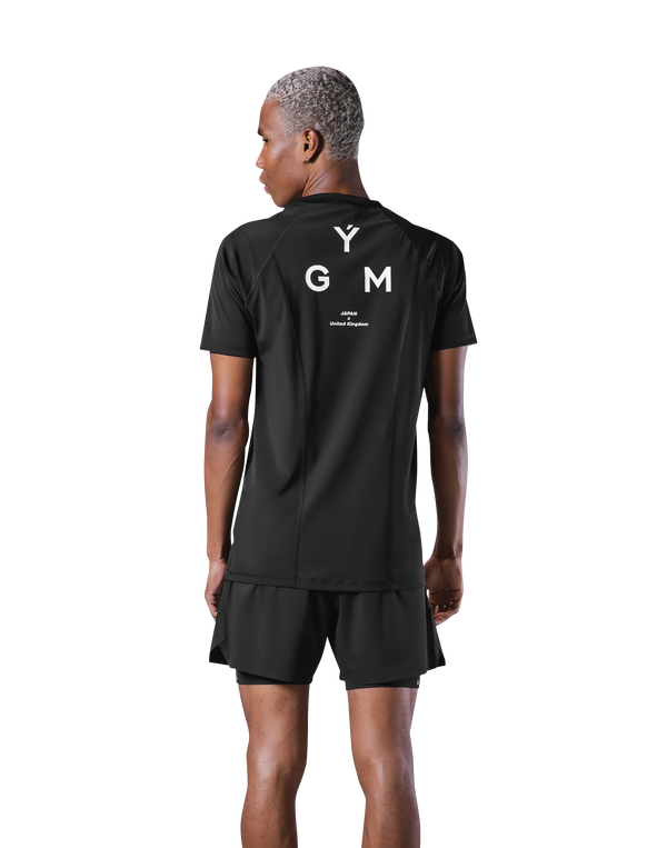 Back Mesh Stretch T-Shirt - Black