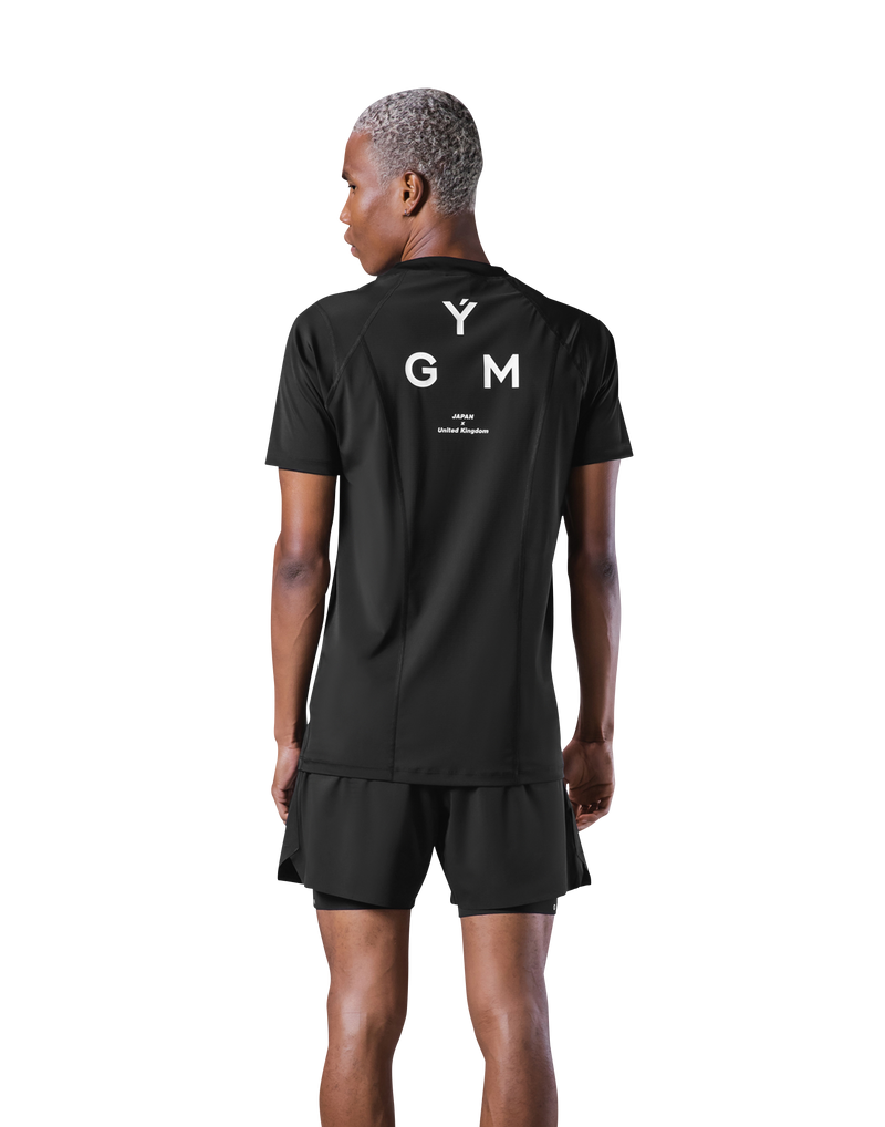Back Mesh Stretch T-Shirt - Black