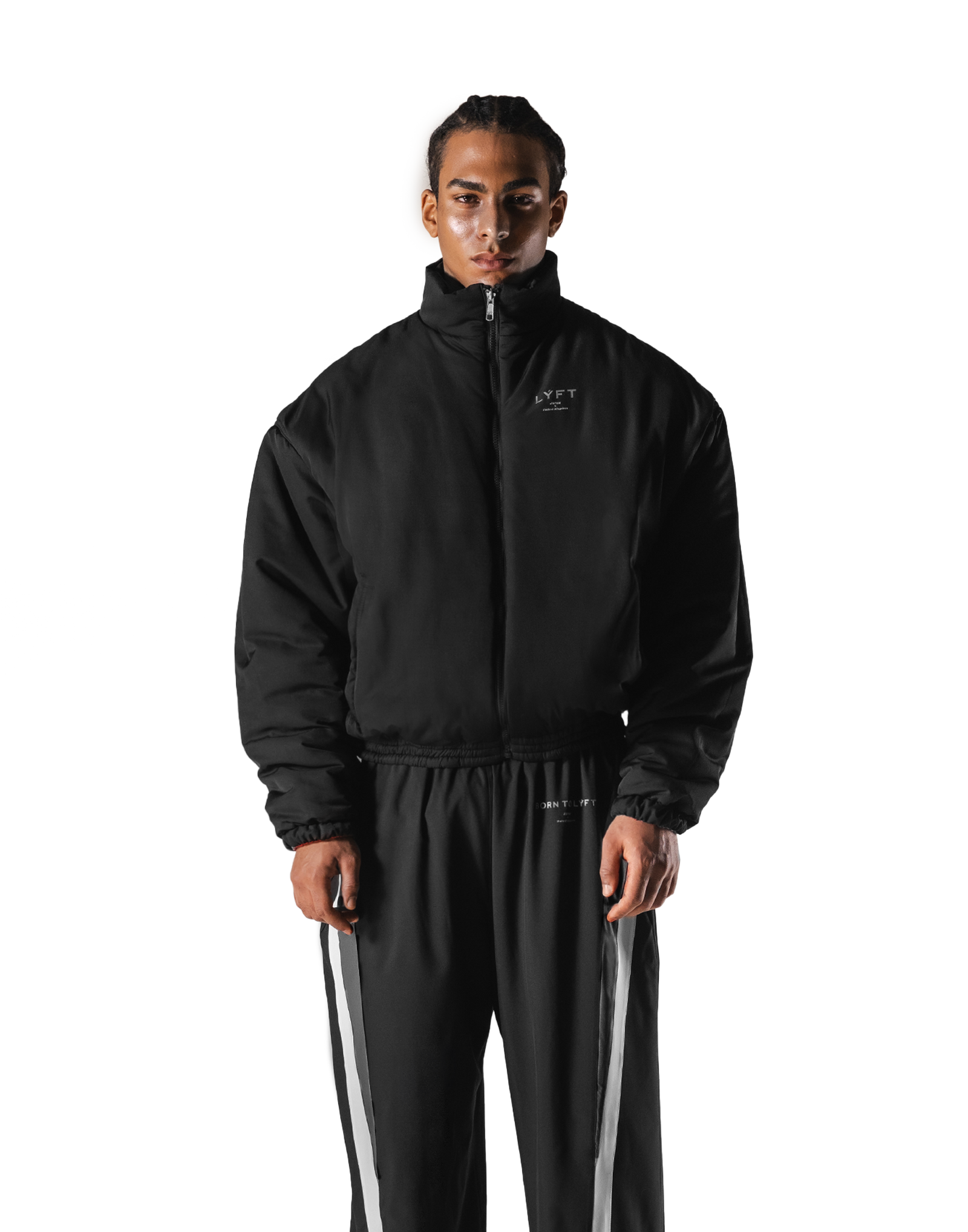 SWITCH LAYER™ 2Line TRACK | BLACK Puffer Jacket V.2 - Black – LÝFT