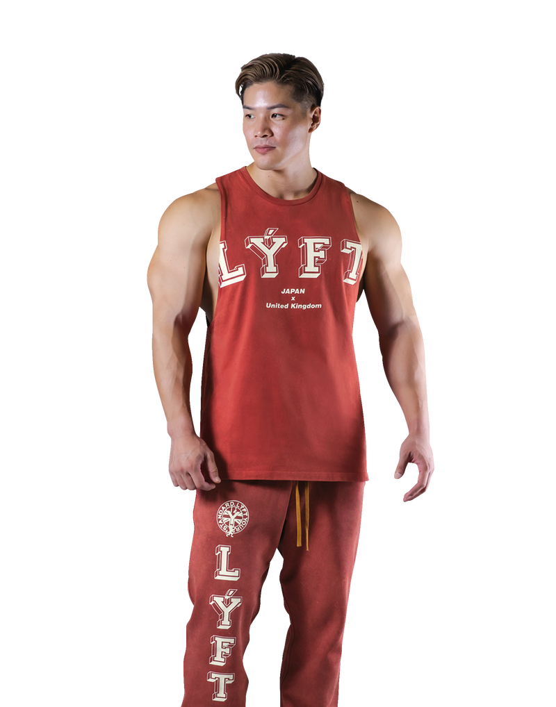 College Logo Vintage Drop Tanktop - Red