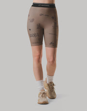 LÝFT Graffiti Short Leggings - Beige
