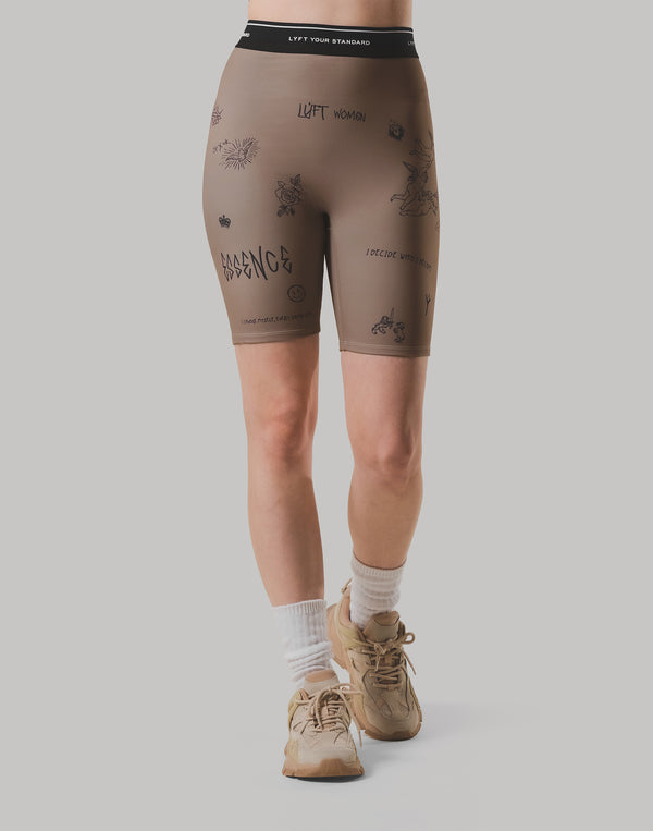 LÝFT Graffiti Short Leggings - Beige