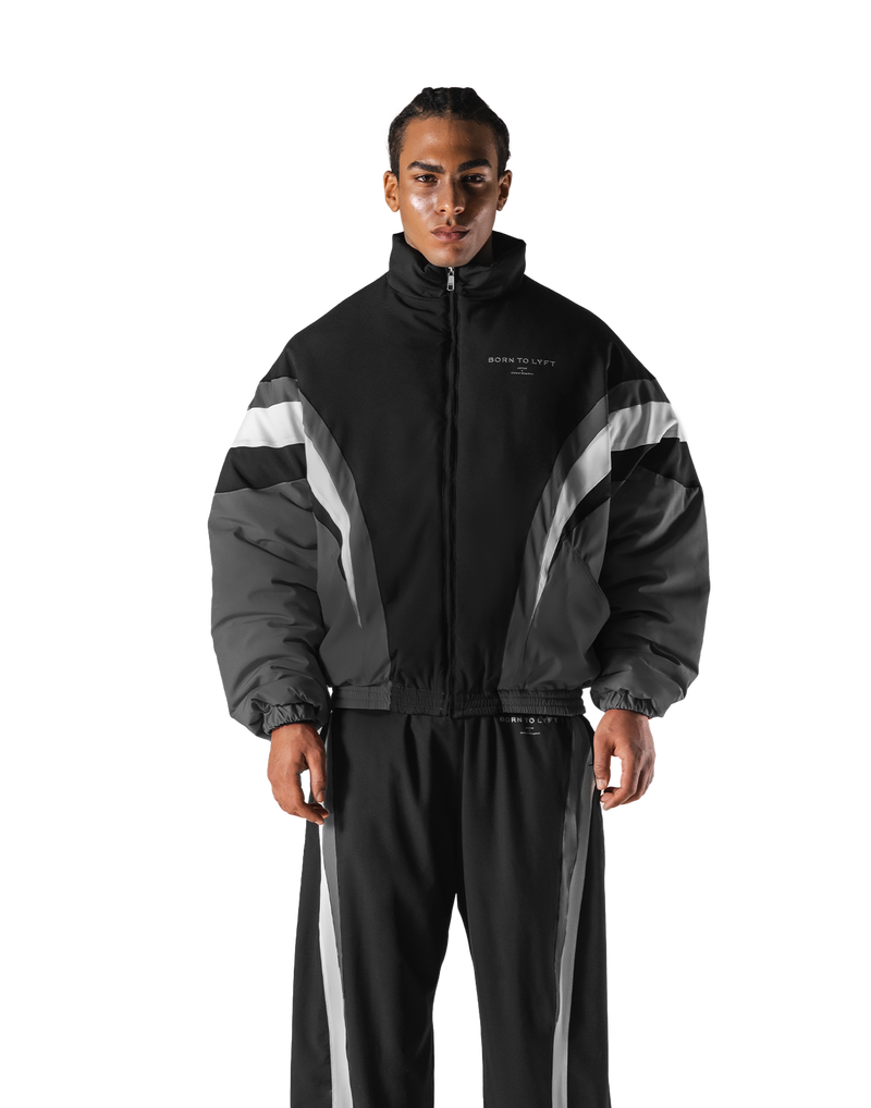 SWITCH LAYER™ 2Line TRACK | BLACK Puffer Jacket V.2 - Black