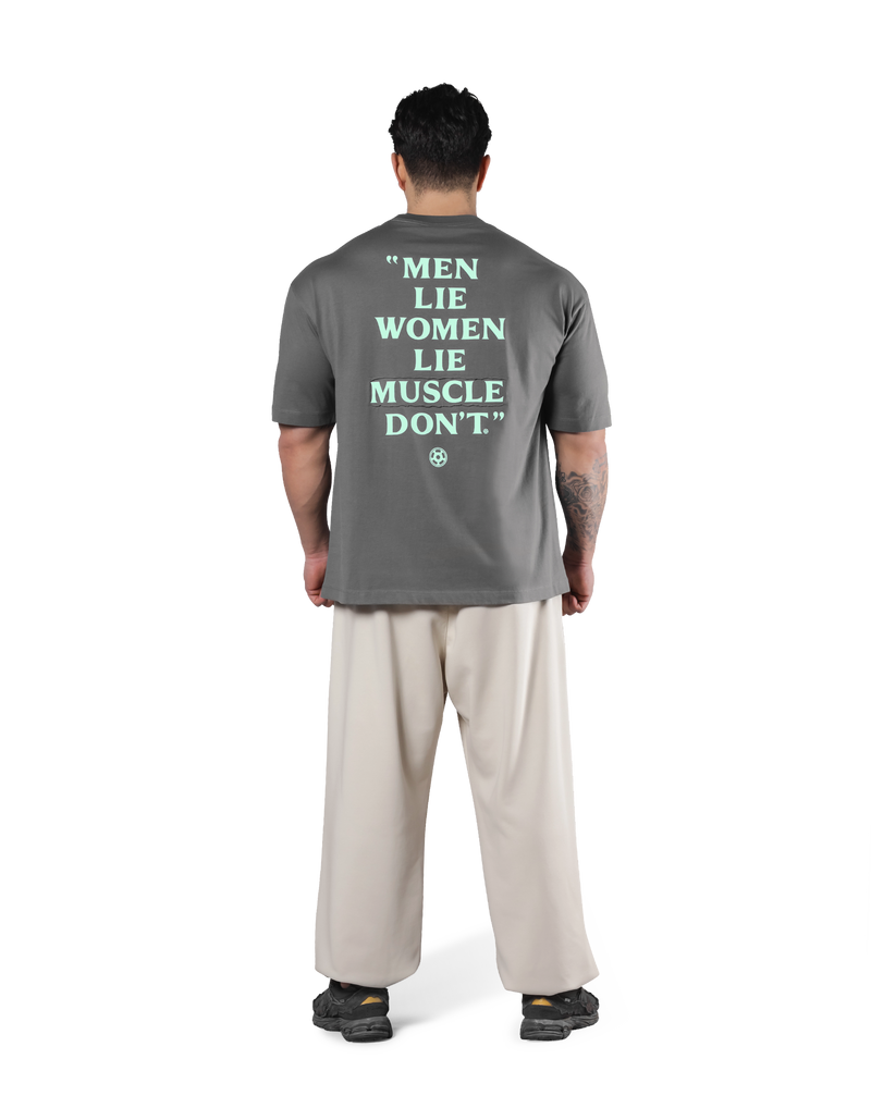 Back Message Big T-Shirt - D.Grey
