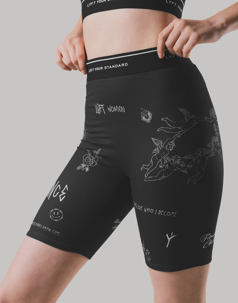 LÝFT Graffiti Short Leggings - Black