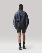 Back Gather Denim Jacket - Blue