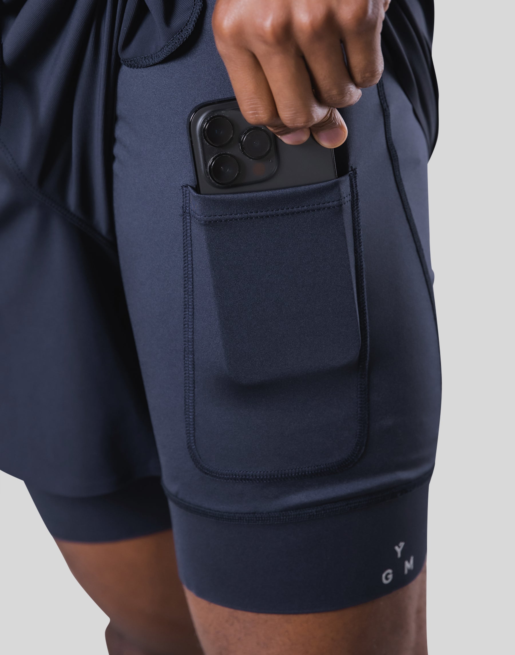 2Way Active Shorts With Leggings - Navy – LÝFT