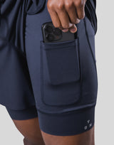 2Way Active Shorts With Leggings - Navy