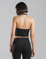Cup In Halter Neck Top - Black