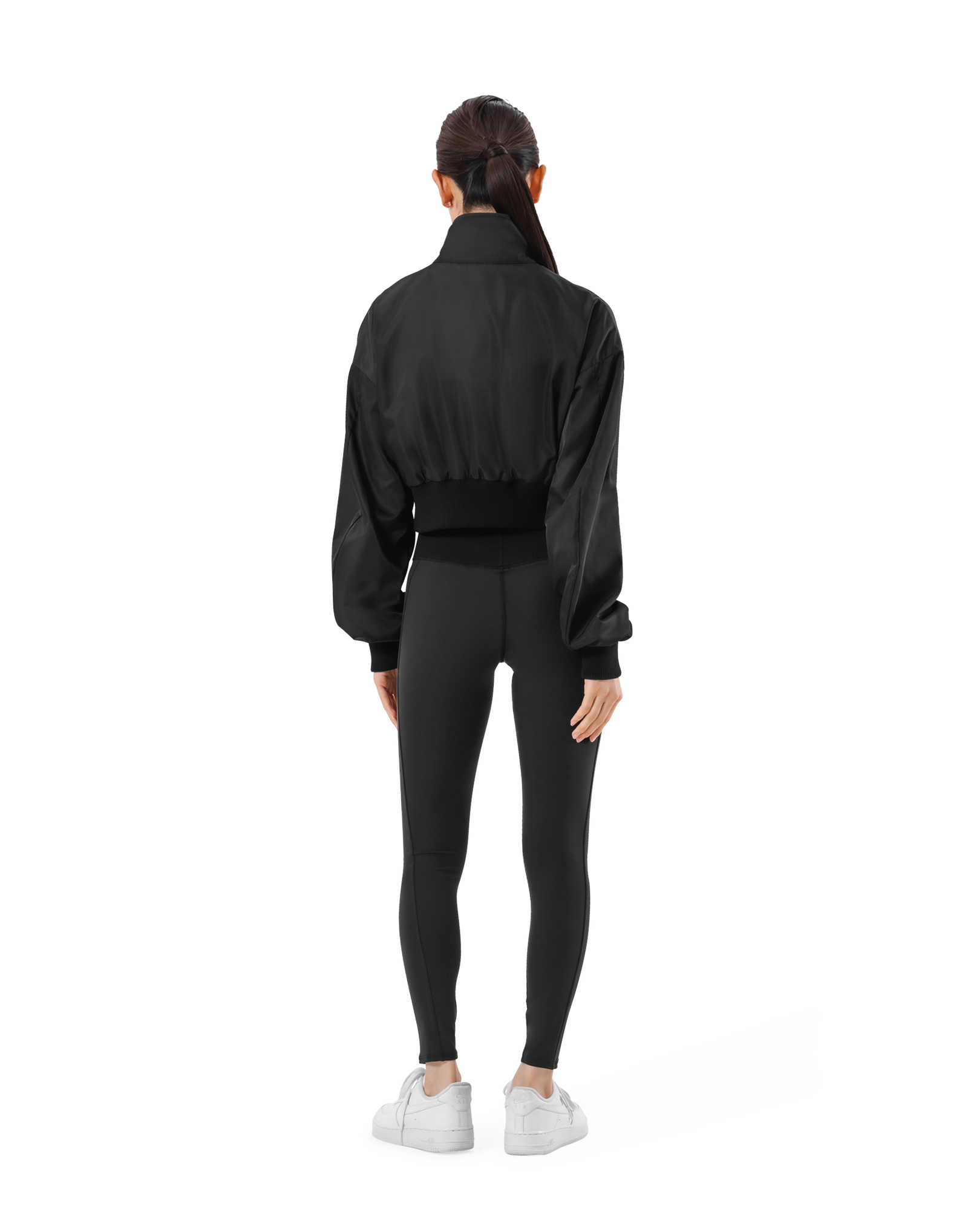 Cropped Light Bomber Jacket - Black – LÝFT