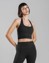 Cup In Halter Neck Top - Black