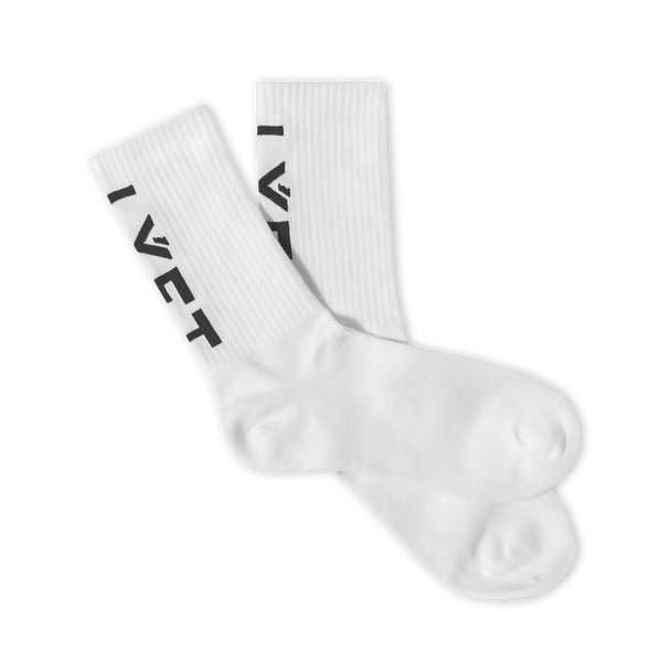 Calf LÝFT Logo Socks - White Calf LÝFT Logo Socks - White