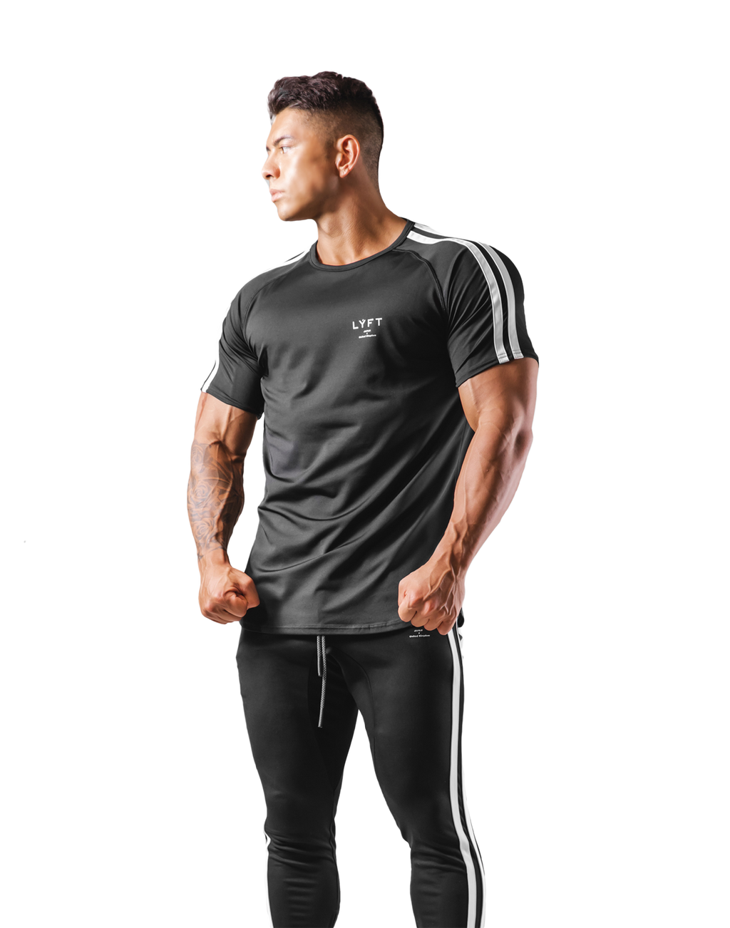 Slim Fit 2 Line T-Shirt 2 - Black – LÝFT