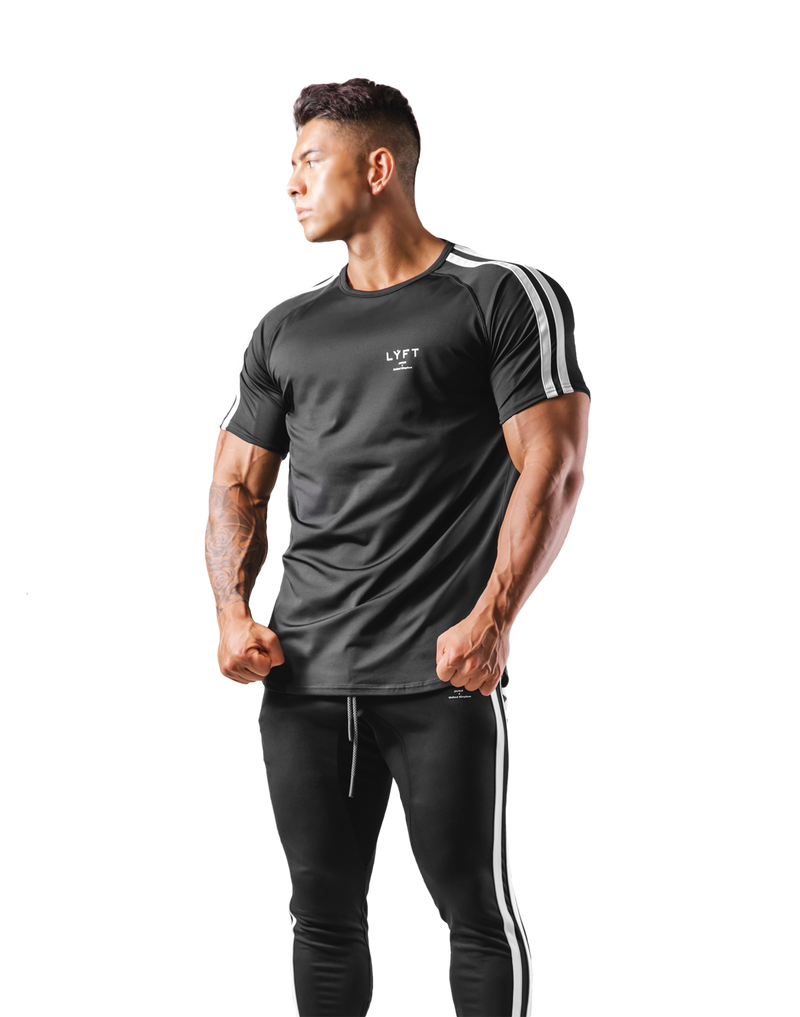 Slim Fit 2 Line T-Shirt 2 - Black – LÝFT Slim Fit 2 Line T-Shirt 2 - Black – LÝFT
