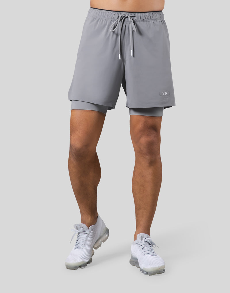 2Way Active Shorts With Leggings -Grey – LÝFT