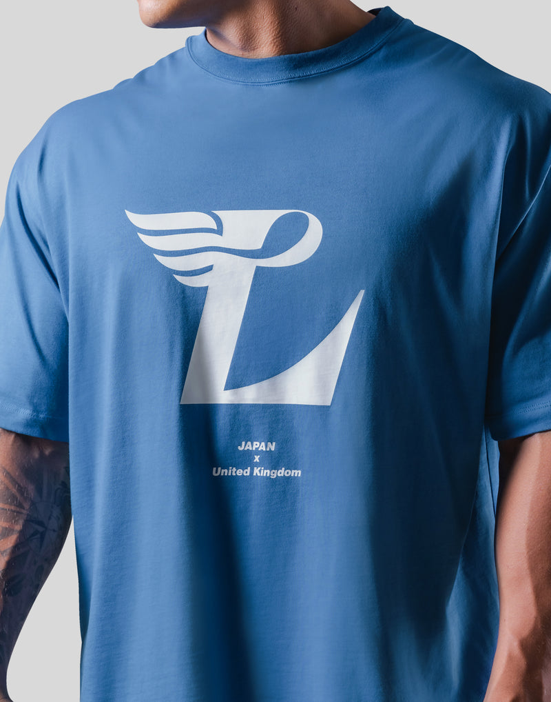 Wing L Logo Big T-Shirt - Blue
