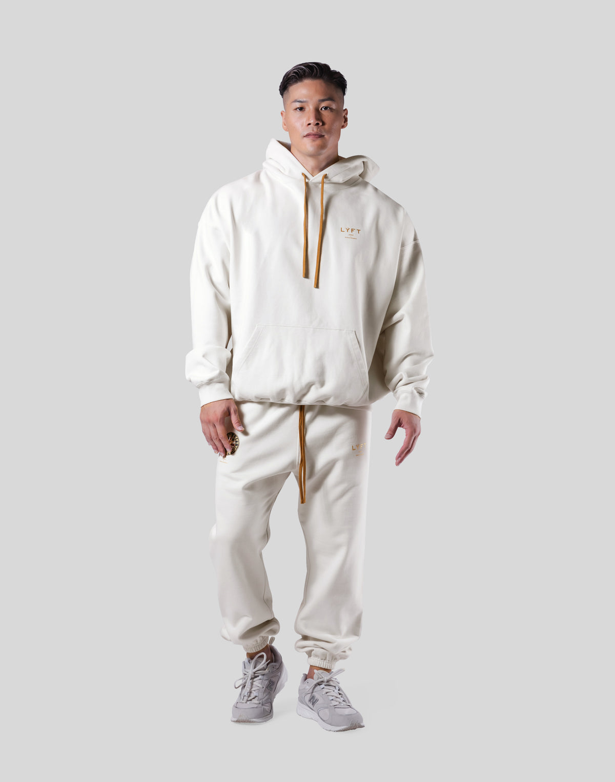Back Emblem Oversize Sweat Hoodie - Ivory