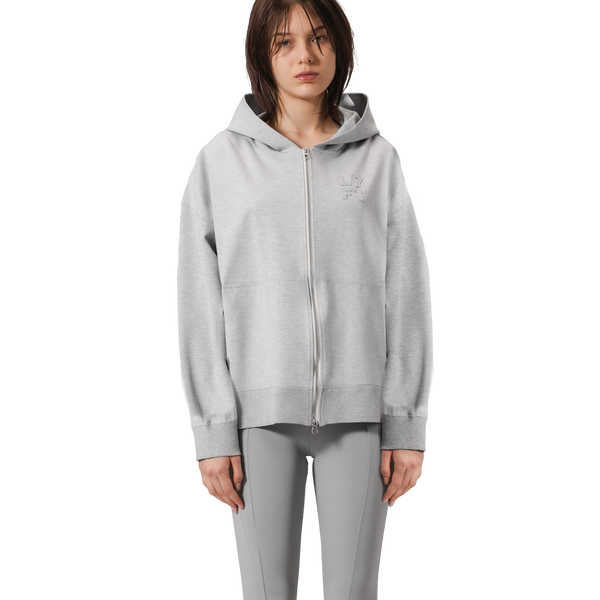 Patching Logo Zip-Up Stretch Hoodie - Grey – LÝFT