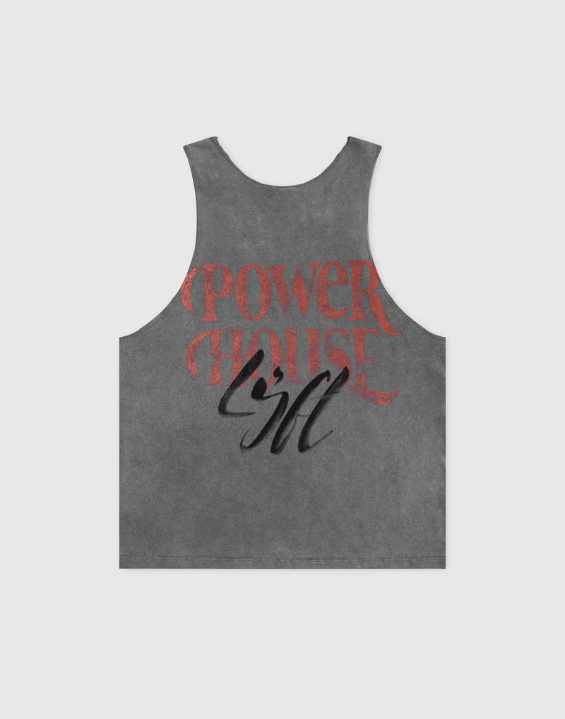 LÝFT × Power House Gym Vintage Relax Tanktop - D.Grey