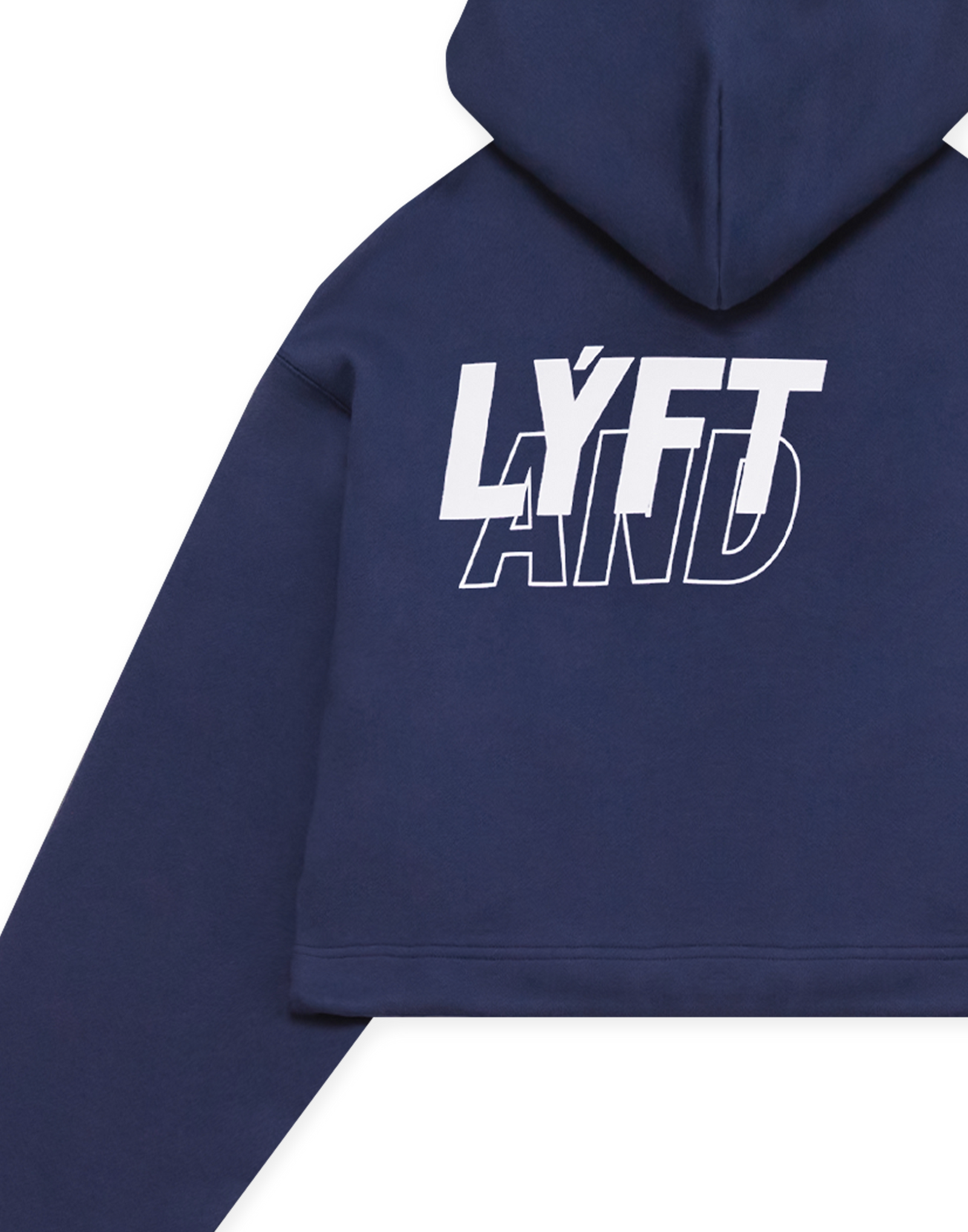 LÝFT × WIND AND SEA Wide Cropped Hoodie - Navy