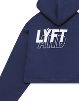 LÝFT × WIND AND SEA Wide Cropped Hoodie - Navy