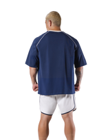 Piping Stitch Big T-Shirt - Navy