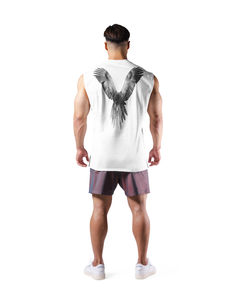 Bird Graphic No Sleeve - White