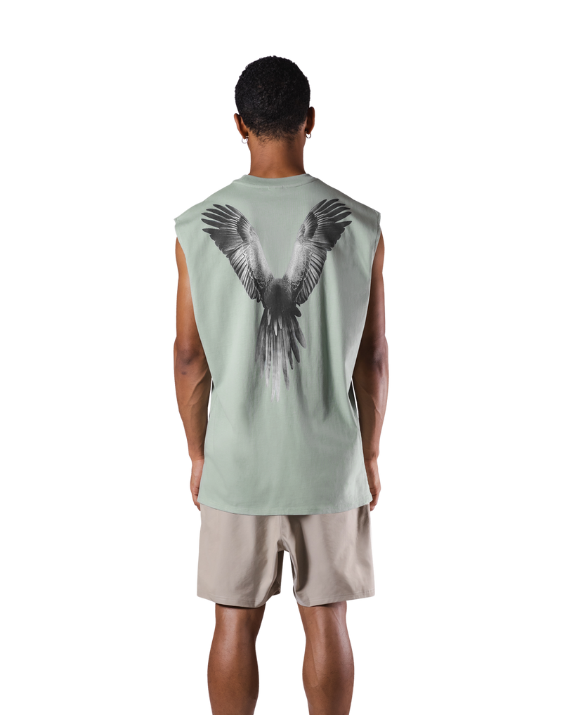 Bird Graphic No Sleeve - Light Green