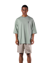 Bird Graphic Extra Big T-Shirt - Light Green