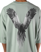 Bird Graphic Extra Big T-Shirt - Light Green