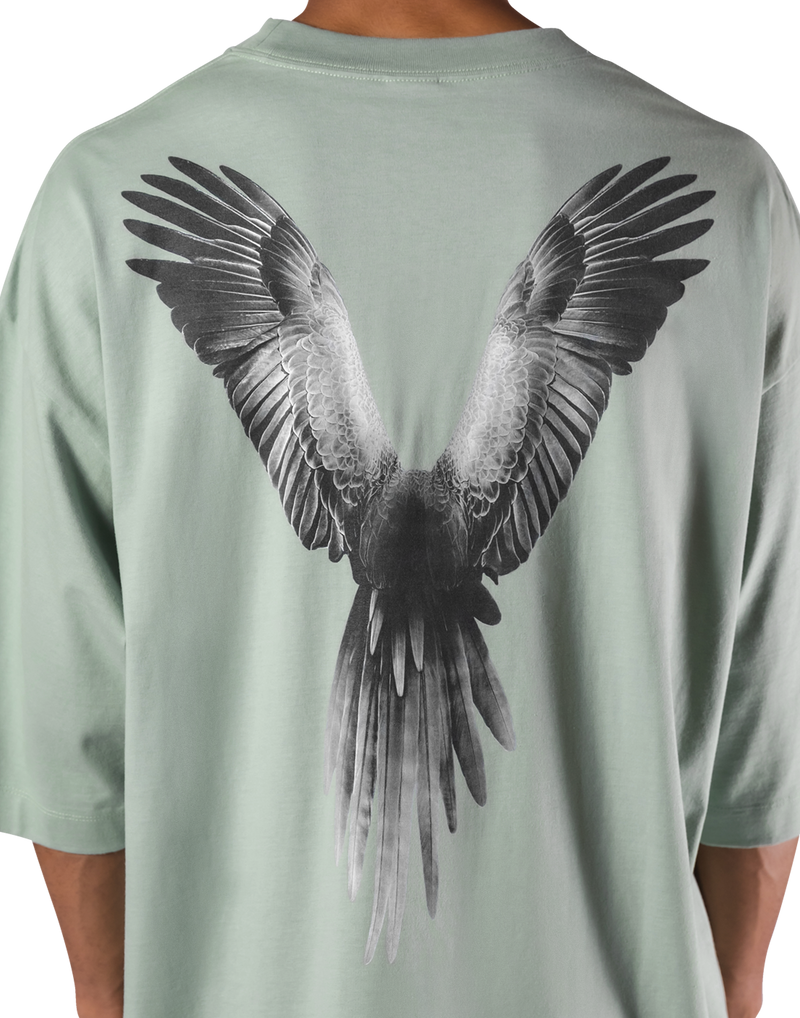 Bird Graphic Extra Big T-Shirt - Light Green