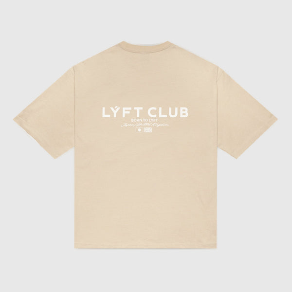 LÝFT CLUB Logo Big T-Shirt - Ivory