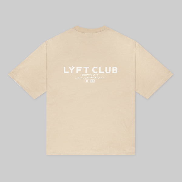 リフト ライオン BORN TO LYFT Tシャツ クリーム色 LÝFT CLUB Logo Big T-Shirt - Ivory
