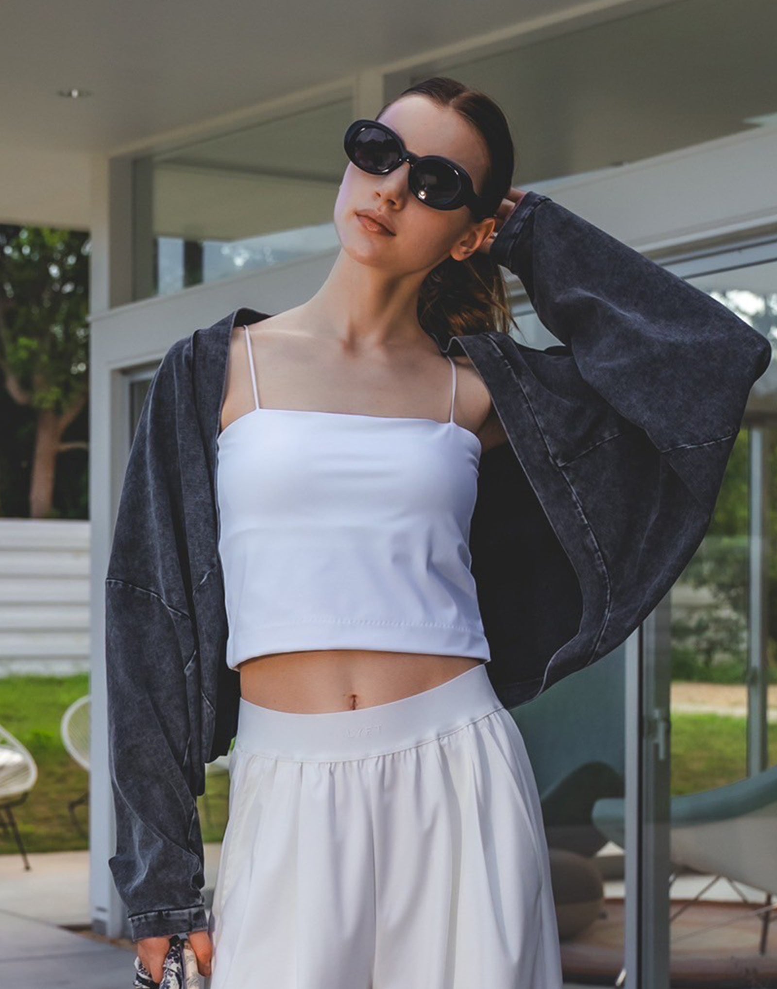 Dolman Sleeve Cropped Cardigan - Black – LÝFT