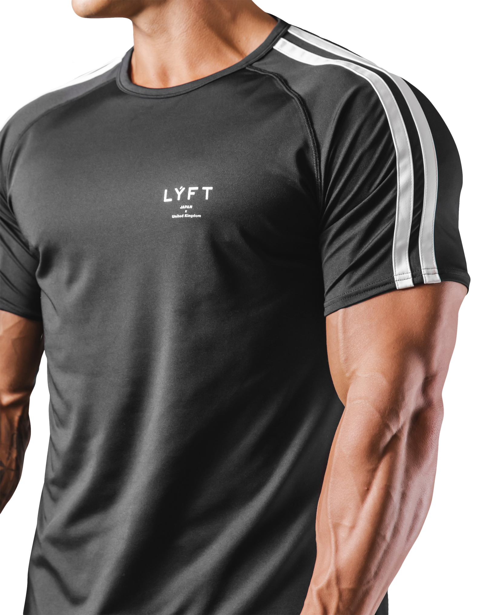 Slim Fit 2 Line T-Shirt 2 - Black – LÝFT Slim Fit 2 Line T-Shirt 2 - Black – LÝFT