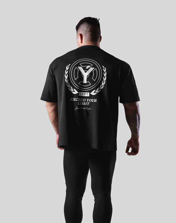 Back Y Plate Logo Big T-Shirt - Black