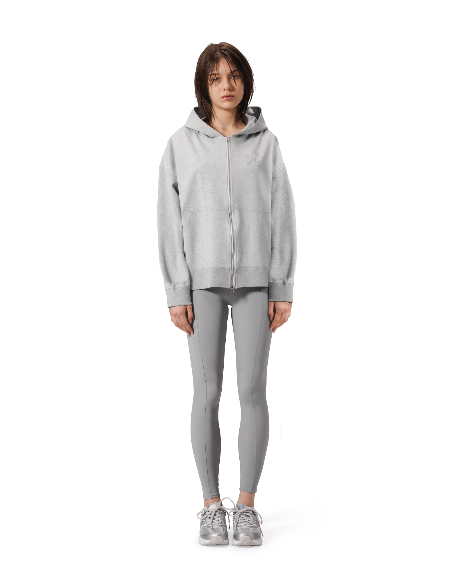 Patching Logo Zip-Up Stretch Hoodie - Grey – LÝFT