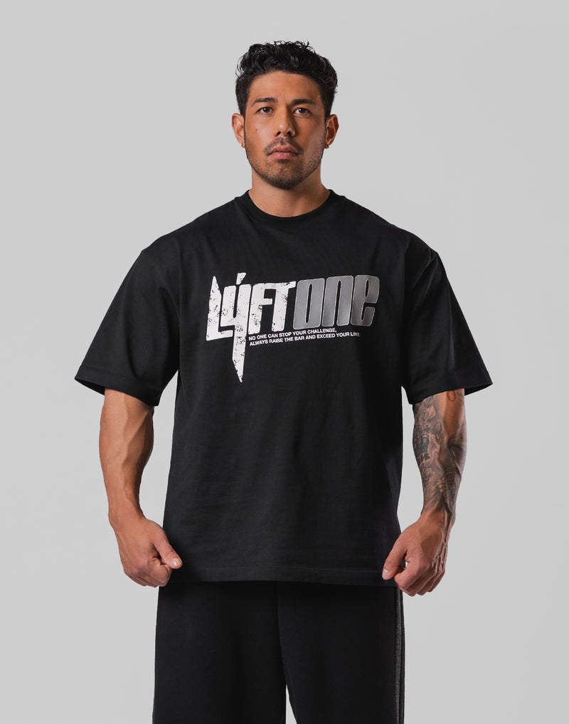 LÝFT ONE Graphic Big T-Shirt - Black